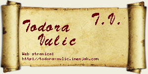Todora Vulić vizit kartica